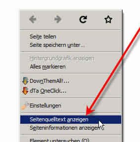 In vielen Browsern kann man sich den Seitenquelltext in einem neuen Tabulator anzeigen lassen. Meist geht das auch mit Tastenkombination STRG+U oder man findet was im Browsermenü.